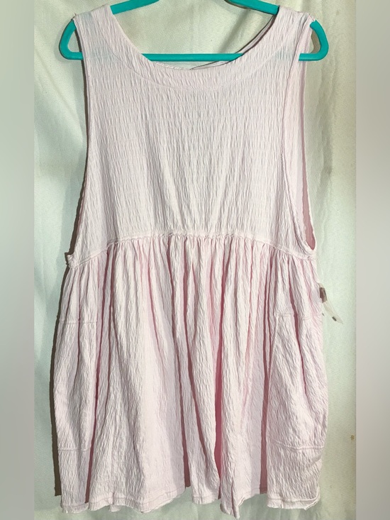 FP Beach Dresses & Skirts - FP Beach Pink Textured Dress Sz L Cover Up Pockets cruise pool resort fun